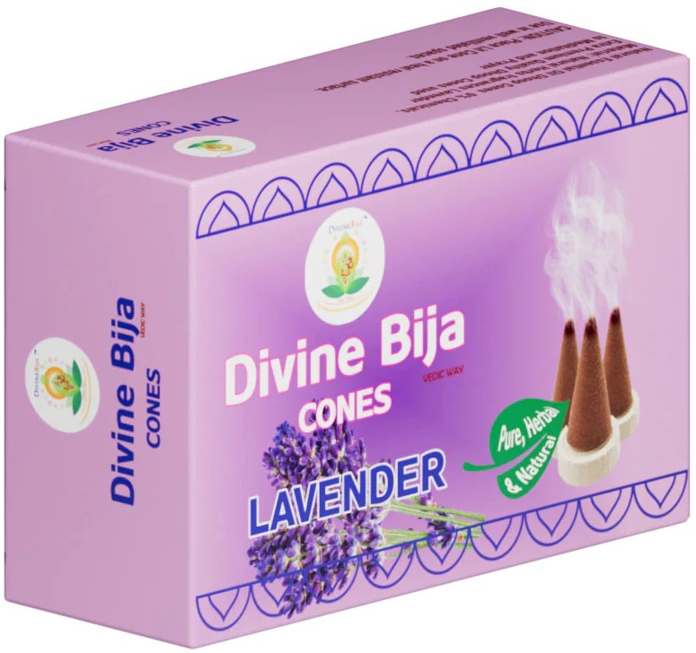 Divine Bija Incense Dhoop Cones | Lavender | Id180 #181/470