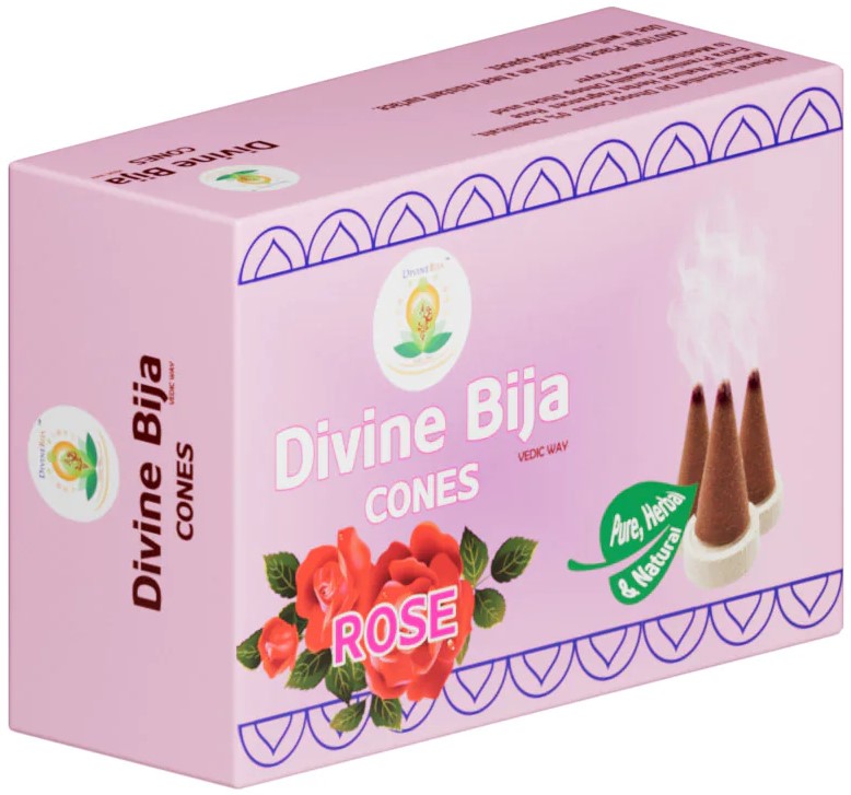 Divine Bija Incense Dhoop Cones | Rose | Id181 #182/470