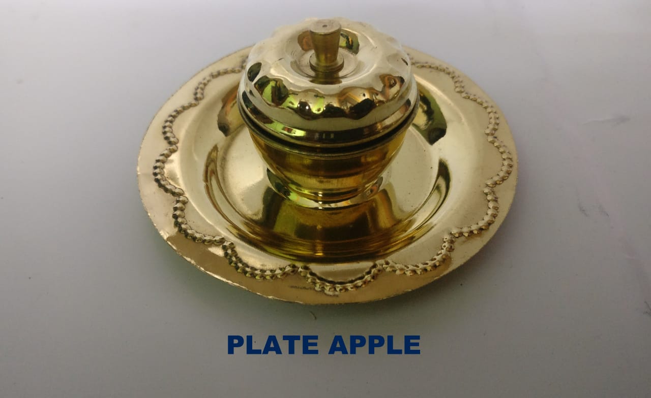 Divine Bija Brass Apple Kumkum Pot with Plate Divine Bija India Pvt Ltd | A story of motivation, passion and unconditional commitment