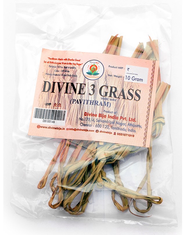 Divine Bija 3 Pul | Grass Pavithiram | 3 Darbha Grass | Kusha Grass for Pooja | Rituals Divine Bija India Pvt Ltd | A story of motivation, passion and unconditional commitment